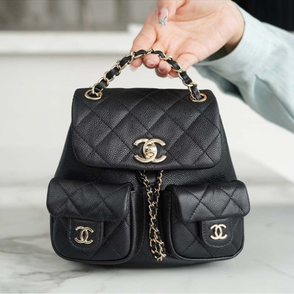 Black Leather Backpack